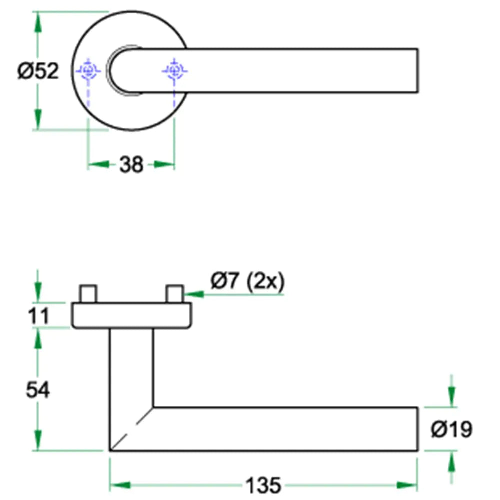 Artitec deurkrukset op rozet TIPO m/ wc 8mm zwart