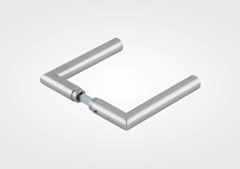 Dorma L-shape deurkruk zonder rozet in RVS