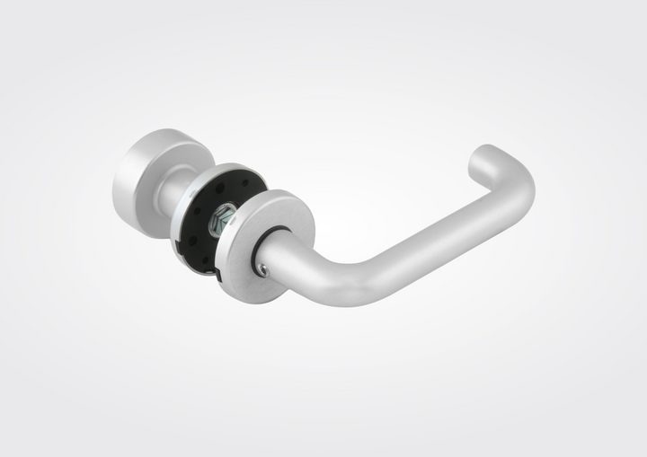 Dorma knop-kruk met rozet in RVS