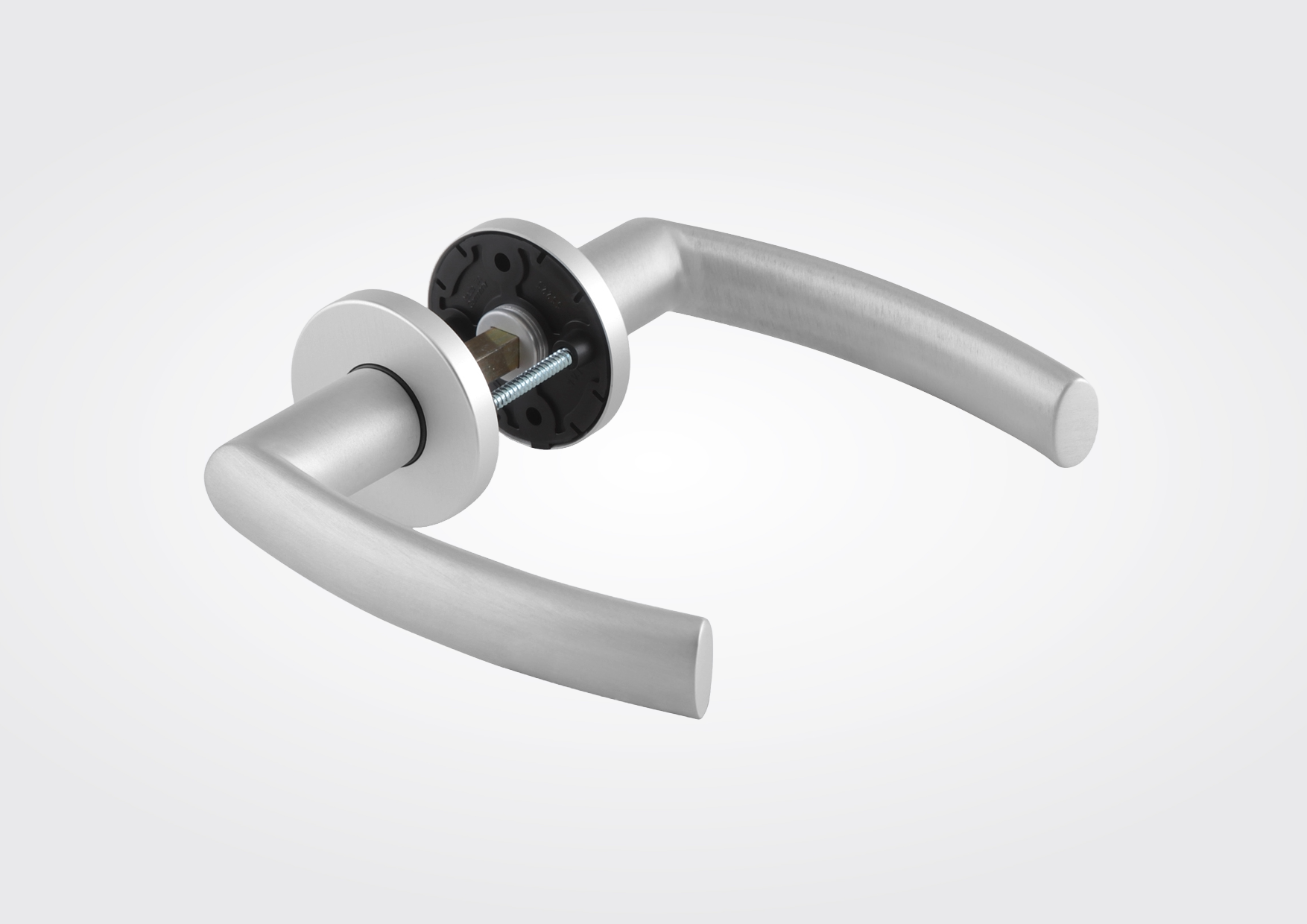 Arcos ovaal deurkrukset met rozet (Dorma Glas)