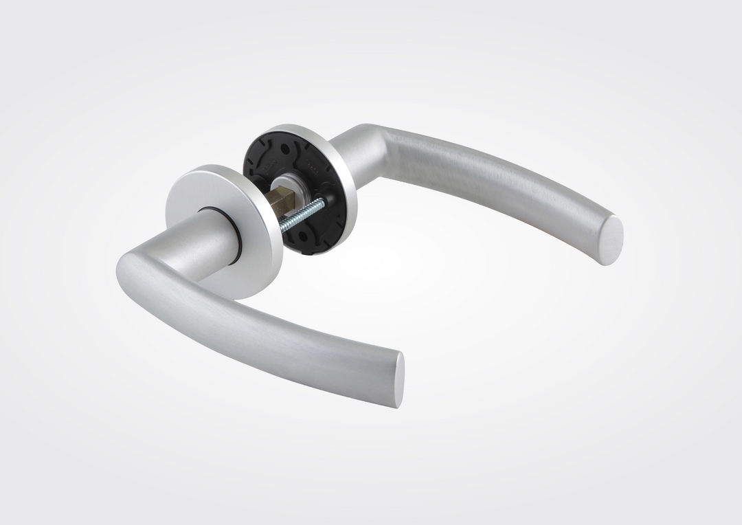 Dormaglas deurkurkset met rozet voor glasdeur in aluminium