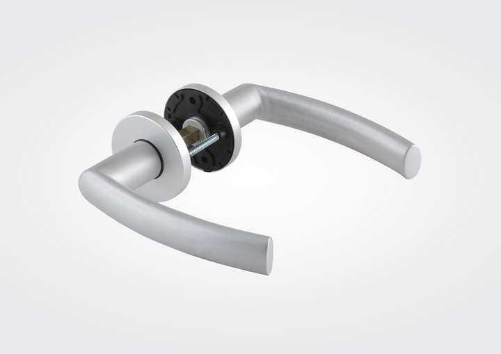 Dormaglas deurkurkset met rozet voor glasdeur in aluminium