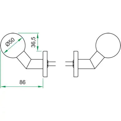 PF Gekropte Bolknop Paar RVS Mat | Artitec