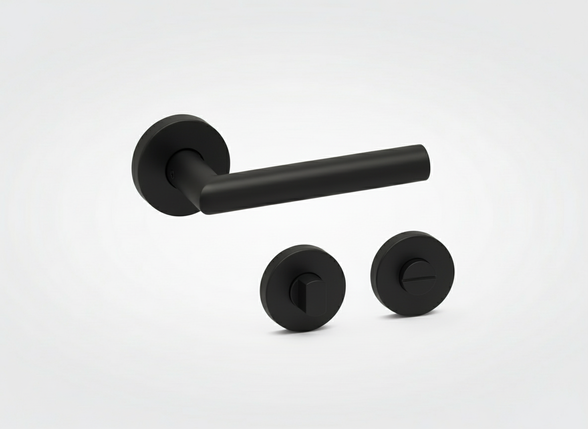 Zwarte deurkruk met rozetten